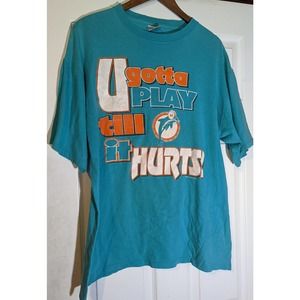 Rare Vtg 1994 Miami Dolphins blue Tshirt Size XL NFL Football Play till it hurts